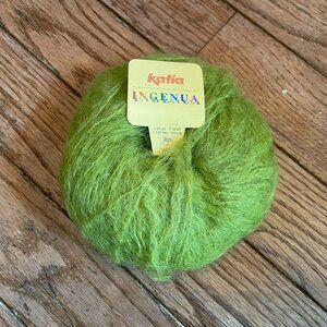 1 Ball Katia Ingenua Mohair Blend Yarn - Color 15 Lime Green - 153 yds.